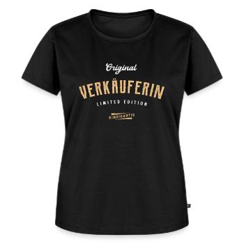 Verkäuferin Limited Edition - Frauen Premium Bio T-Shirt - Schwarz - Vorne - Selfina (174cm)