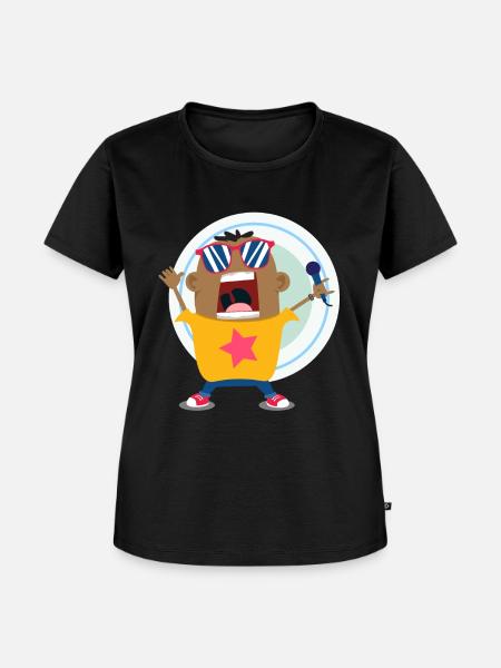 Singer Superstar Doodle Art - Frauen Premium Bio T-Shirt - Schwarz