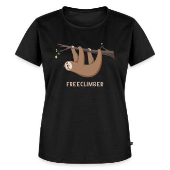 Faultier Sloth Fremclimber - Frauen Premium Bio T-Shirt - Schwarz - Vorne - Selfina (174cm)