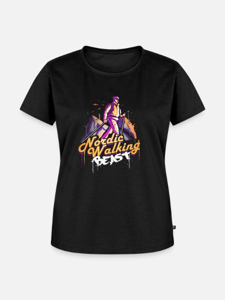 Nordic Walking - Frauen Premium Bio T-Shirt - Schwarz