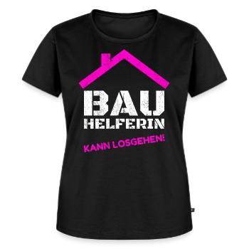 Bauhelferin Frau Bauherrin Geschenk Baustelle - Frauen Premium Bio T-Shirt - Schwarz - Vorne - Selfina (174cm)