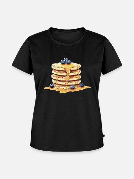 Blueberrie Pfannkuchen - Frauen Premium Bio T-Shirt - Schwarz