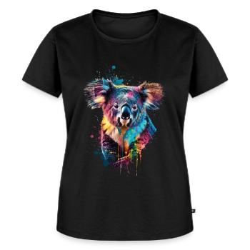 Koala - Frauen Premium Bio T-Shirt - Schwarz - Vorne - Selfina (174cm)