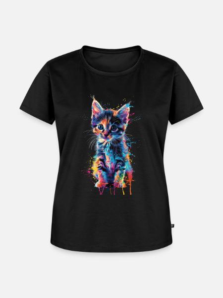 Katze - Frauen Premium Bio T-Shirt - Schwarz