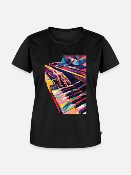 Klavier - Frauen Premium Bio T-Shirt - Schwarz