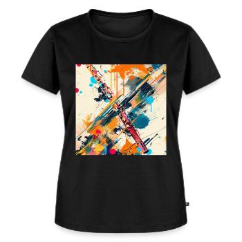 Querflöte - Frauen Premium Bio T-Shirt - Schwarz - Vorne - Selfina (174cm)