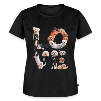 Liebe Hunde - Frauen Premium Bio T-Shirt - Schwarz - Vorne - Selfina (174cm)
