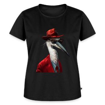 Reiher Vogel - Frauen Premium Bio T-Shirt - Schwarz - Vorne - Selfina (174cm)