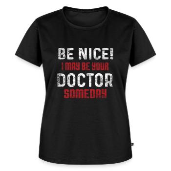 Ärztin - Frauen Premium Bio T-Shirt - Schwarz - Vorne - Selfina (174cm)