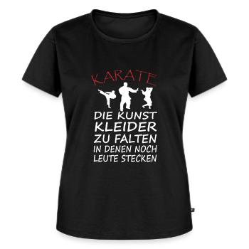 Karate Spruch Kickboxen Kampfkunst - Frauen Premium Bio T-Shirt - Schwarz - Vorne - Selfina (174cm)
