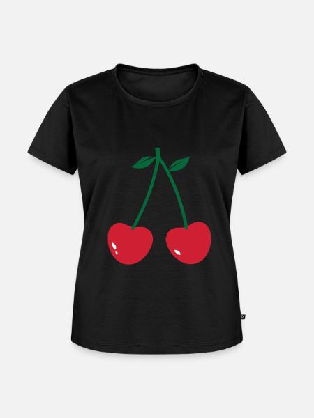 Kirsche - Frauen Premium Bio T-Shirt - Schwarz