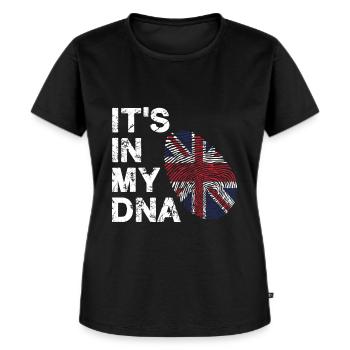 Londres Britannique DNA Royaume-Uni - T-shirt Premium bio Femme - noir - Devant - Selfina (174cm)