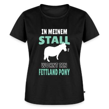 Shetland Pony Shetty - Frauen Premium Bio T-Shirt - Schwarz - Vorne - Selfina (174cm)