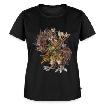 Adler Falke Vogel Fantasy Krieger Kämpfer Tiere - Frauen Premium Bio T-Shirt - Schwarz - Vorne - Selfina (174cm)