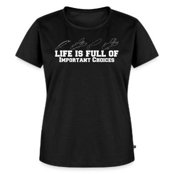 Spinnfischen Köderwahl Gummifische Angeln Angler - Frauen Premium Bio T-Shirt - Schwarz - Vorne - Selfina (174cm)