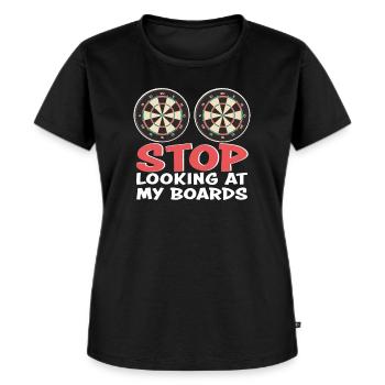 Lustiger Dart Spruch Darts Lustiges Dartspieler - Frauen Premium Bio T-Shirt - Schwarz - Vorne - Selfina (174cm)