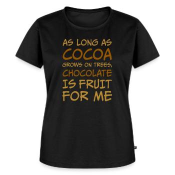 Chocolade Chocolade Chocolade - Vrouwen Premium Bio T-shirt - zwart - Voor - Selfina (174cm)
