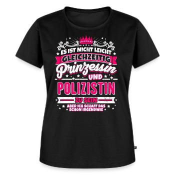 Prinzessin und Polizistin - Frauen Premium Bio T-Shirt - Schwarz - Vorne - Selfina (174cm)