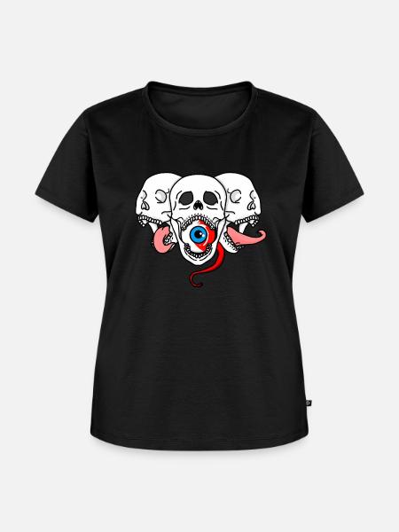Tri-Schädel - Frauen Premium Bio T-Shirt - Schwarz