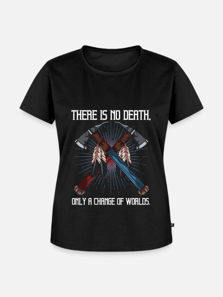 Indianer Tomahawk - Frauen Premium Bio T-Shirt - Schwarz