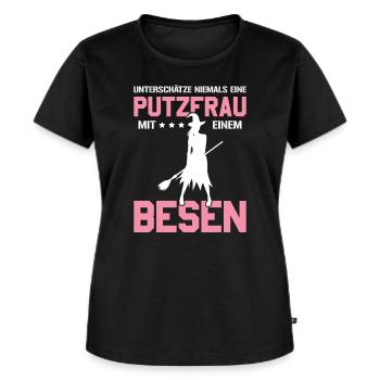 Putzfrau Putzkraft Reinigungskraft - Frauen Premium Bio T-Shirt - Schwarz - Vorne - Selfina (174cm)