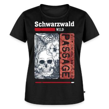 Schwarzwald Wild Skull - Frauen Premium Bio T-Shirt - Schwarz - Vorne - Selfina (174cm)