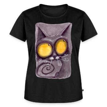 Serial Cat 15 - Women's Premium Organic T-shirt - black - Front - Selfina (174cm)