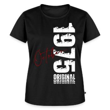 50. Geburtstag Original Oktober Jahrgang 1975 - Frauen Premium Bio T-Shirt - Schwarz - Vorne - Selfina (174cm)