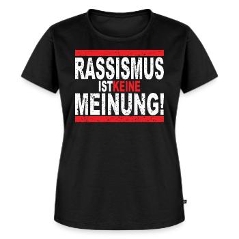 Gegen Rassismus gegen Nazis pro Ausländer - Frauen Premium Bio T-Shirt - Schwarz - Vorne - Selfina (174cm)