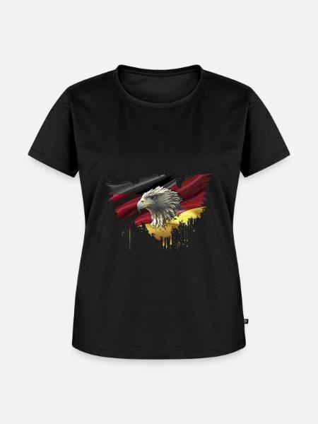 Germany Flag Eagle Bundesadler - Frauen Premium Bio T-Shirt - Schwarz