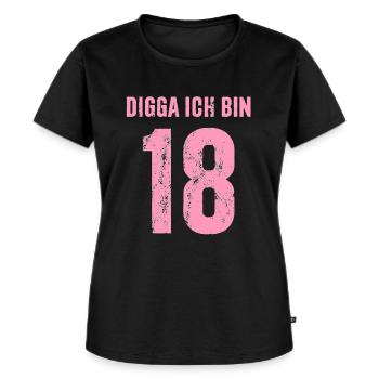 Digga Ich bin 18 - Geschenk zum 18. Geburtstag - Frauen Premium Bio T-Shirt - Schwarz - Vorne - Selfina (174cm)