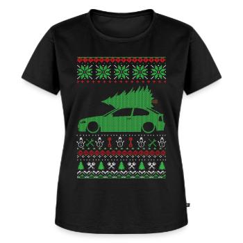 Christmas Ugly Sweater - Frauen Premium Bio T-Shirt - Schwarz - Vorne - Selfina (174cm)