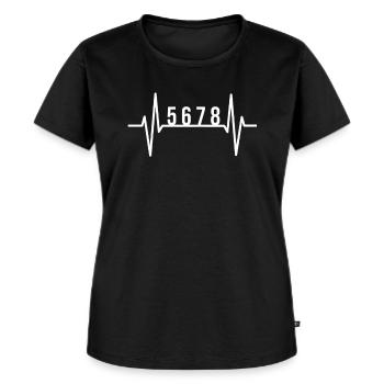 Line Dance 5 6 7 8 Herzschlag - Frauen Premium Bio T-Shirt - Schwarz - Vorne - Selfina (174cm)