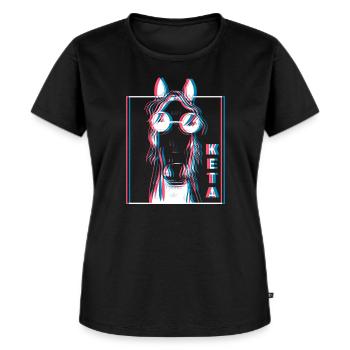 Keta Ketamine Pferd Drogen Party Techno - Frauen Premium Bio T-Shirt - Schwarz - Vorne - Selfina (174cm)