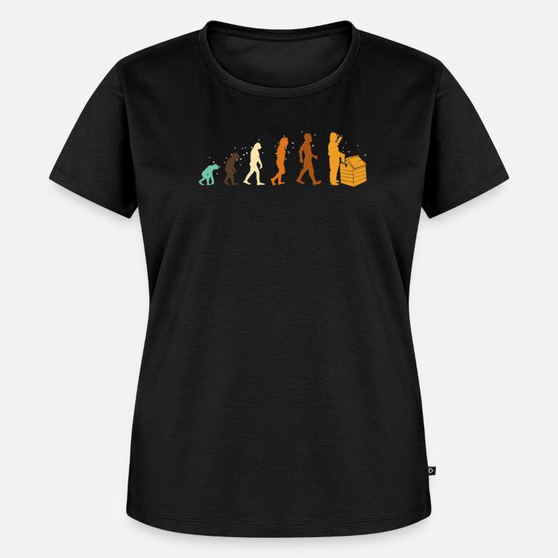 Retro Evolution Imker Bienen - Frauen Premium Bio T-Shirt - Schwarz