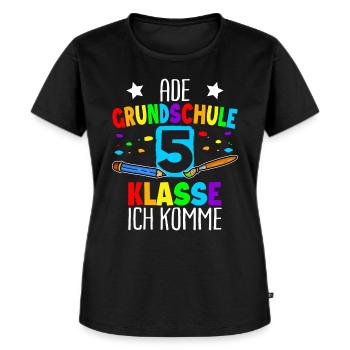 5. Klasse | Grundschule Abschluss 2022 T-Shirt - Frauen Premium Bio T-Shirt - Schwarz - Vorne - Selfina (174cm)