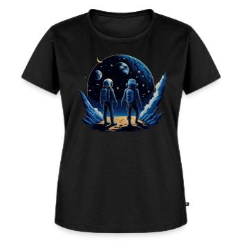 Walkin' sur la lune - T-shirt Premium bio Femme - noir - Devant - Selfina (174cm)
