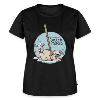 Wischmops - Frauen Premium Bio T-Shirt - Schwarz - Vorne - Selfina (174cm)