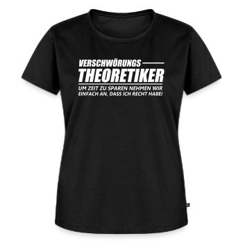 Verschwörungstheoretiker - Frauen Premium Bio T-Shirt - Schwarz - Vorne - Selfina (174cm)