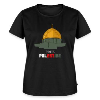 Free palestine - T-shirt Premium bio Femme - noir - Devant - Selfina (174cm)
