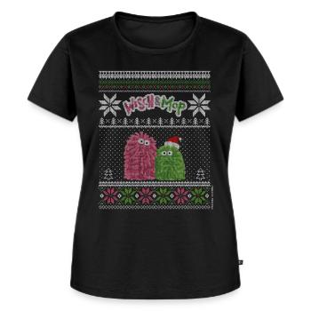 Noël laid - T-shirt Premium bio Femme - noir - Devant - Selfina (174cm)