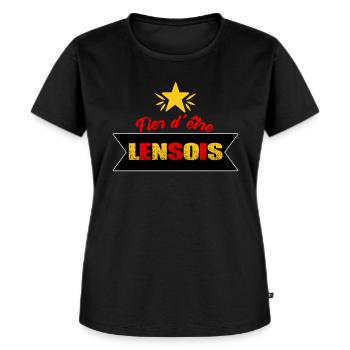 Fier D'être Lensois Cadeau Supporter Lens - T-shirt Premium bio Femme - noir - Devant - Selfina (174cm)