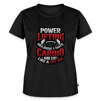 Funny Power Lifting Gewichtheben - Frauen Premium Bio T-Shirt - Schwarz - Vorne - Selfina (174cm)