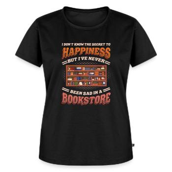Libraire, bibliothécaire, amoureux des livres - T-shirt Premium bio Femme - noir - Devant - Selfina (174cm)