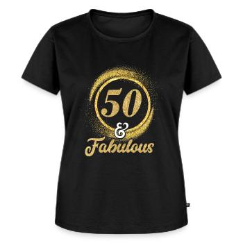 50. Geburtstag 50 Jahre fabelhaft Happy Birthday - Frauen Premium Bio T-Shirt - Schwarz - Vorne - Selfina (174cm)