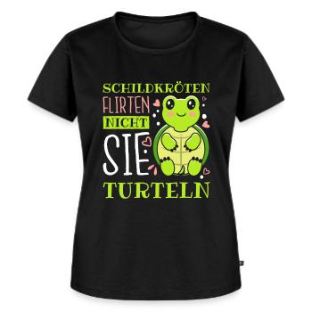 Lustiger Schildkröten Spruch Schildkröte - Frauen Premium Bio T-Shirt - Schwarz - Vorne - Selfina (174cm)