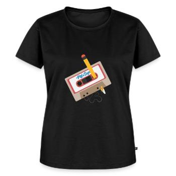 Kasette Mixtape 90s Oldschool - Frauen Premium Bio T-Shirt - Schwarz - Vorne - Selfina (174cm)