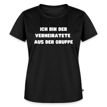 Ich bin der verheiratete aus der Gruppe - Frauen Premium Bio T-Shirt - Schwarz - Vorne - Selfina (174cm)