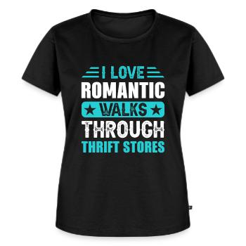Romantic walk thrift store - Women's Premium Organic T-shirt - black - Front - Selfina (174cm)