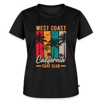 Côte Ouest Californie Surf Beach Palm Trees États-Unis - T-shirt Premium bio Femme - noir - Devant - Selfina (174cm)
